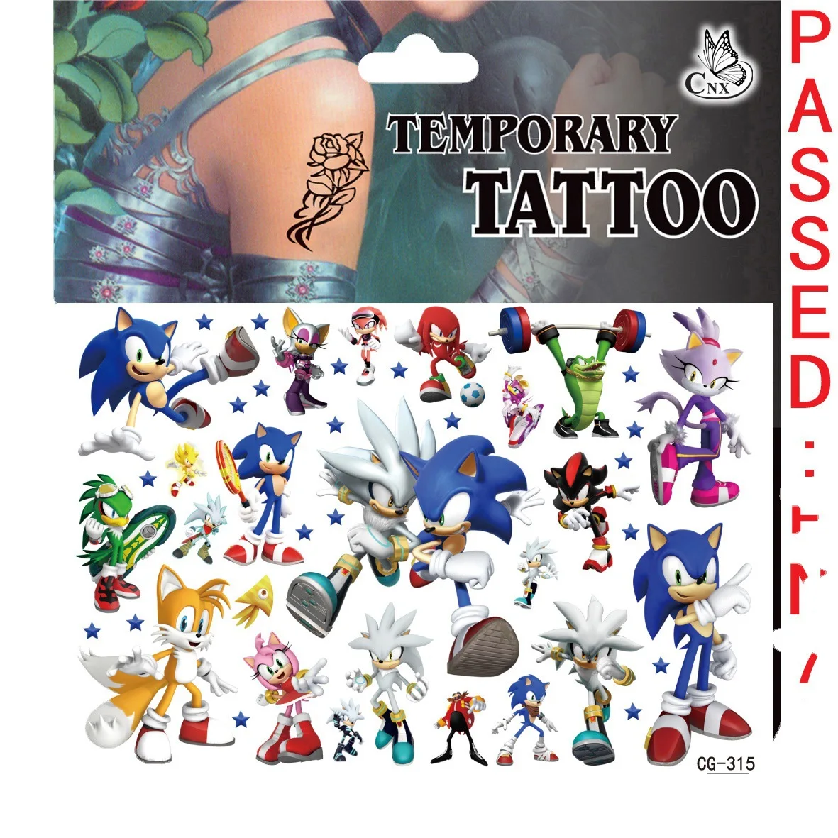 New Hedgehog Sonic Theme hot Party Bracelet Decoration Tattoo Sticker DIY Sticker Birthday Party Decoration Sticker beautiful