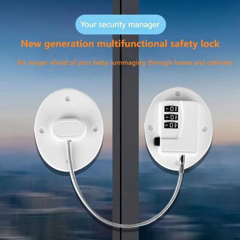 

Non perforated refrigerator child protection lock sliding door password lock window drawer lock cabinet lock, room lock