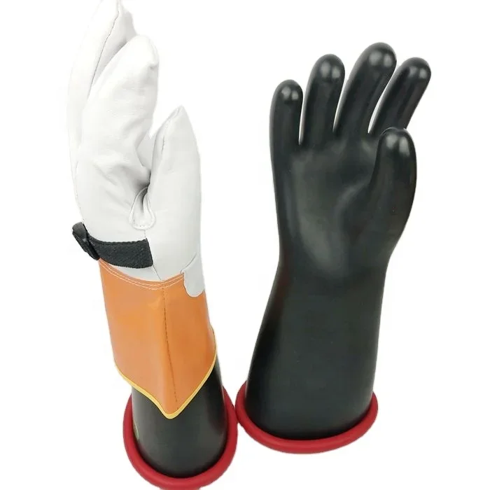 Class 3 High Voltage Safety Hand Live Rubber Latex Dipped Process Electric Cover Gloves