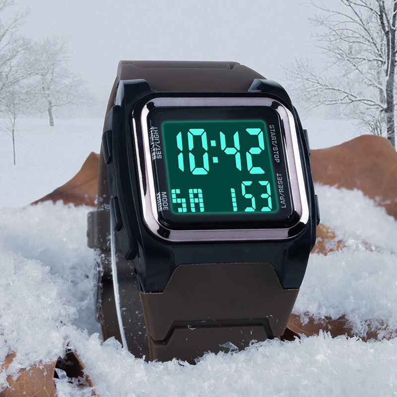 YIKAZE-reloj deportivo multifunción para hombre, pulsera electrónica Digital LED, resistente al agua hasta 50M, con calendario semanal