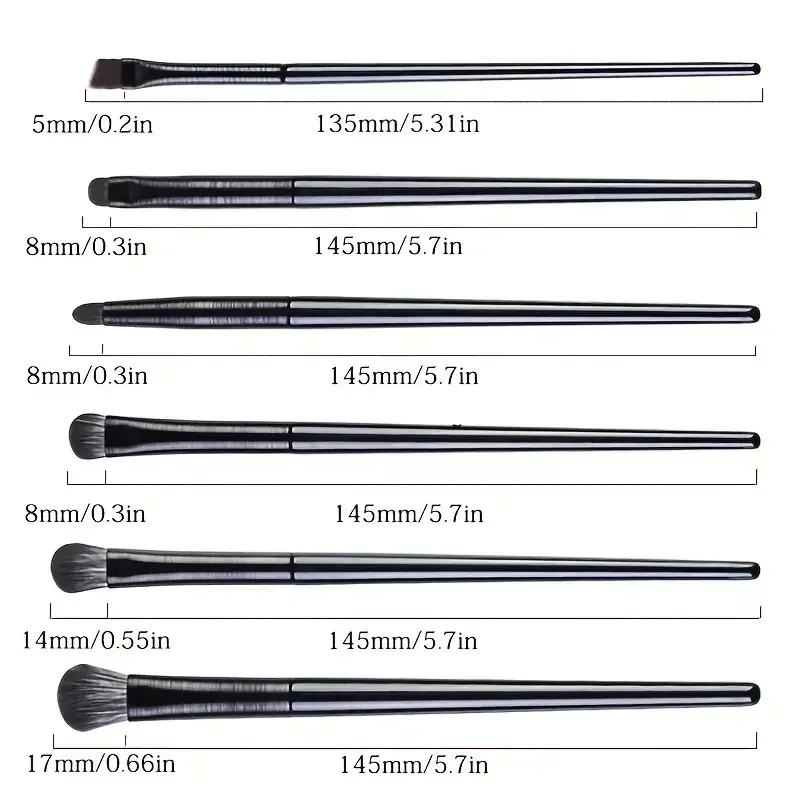 مجموعة فرش مكياج عيون احترافية للمبتدئين ، مزج ظلال عيون ، خافي عيوب ، حواجب ، كحل عيون ، 6: