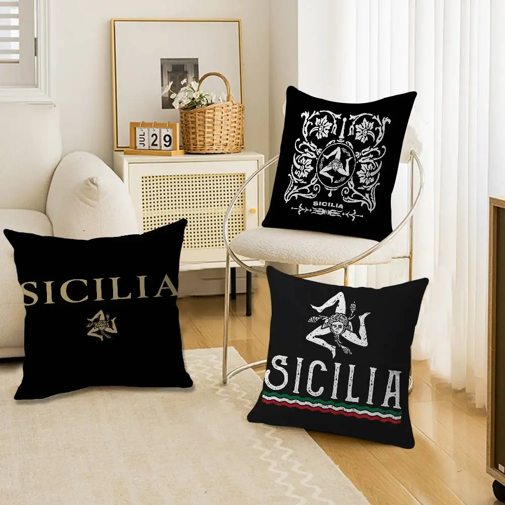

S-Sicilia Logo Pillow Cover for Bedroom Room and Living Room Sofa Decorative Cushion Cover