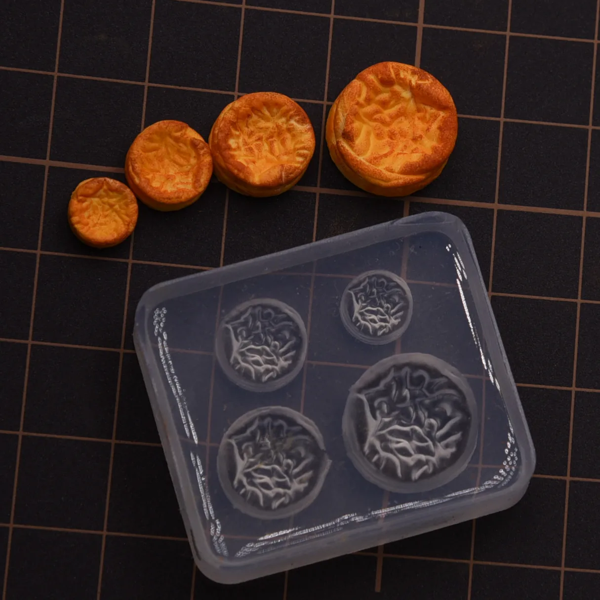 Mini 4 Different Size Basque Cake Silicone Mold Polymer Soft Ceramic Clay Food Toy Miniature Handicraft DIY Molds