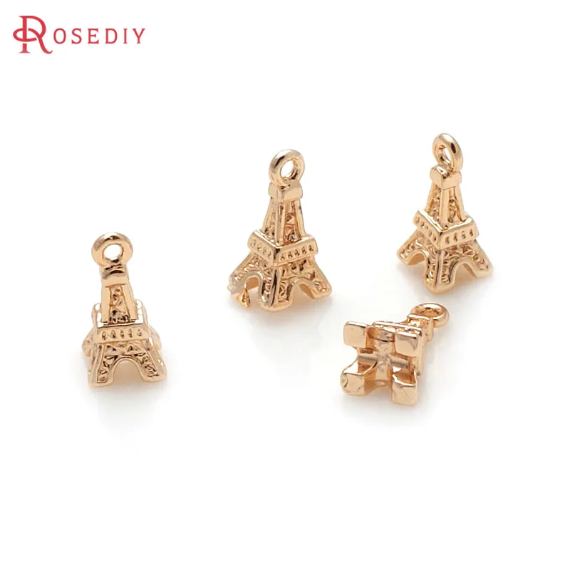 18K Gold Color Brass Eiffel Tower Charms Pendants High Quality Necklace Earrings Jewelry Accessories Rosediy official-website