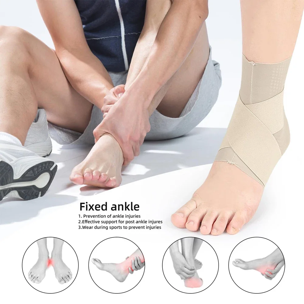 Cinta de tornozelo para homens e mulheres, ultra fina, ajustável, compressão, envoltório de tornozelo, suporte para fascite plantar, torcido,