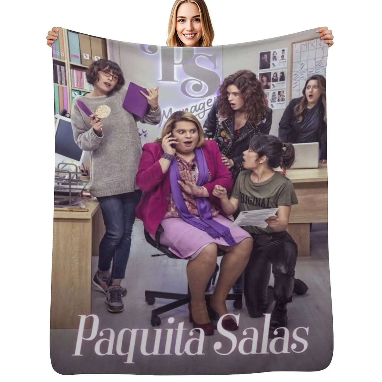 Paquita Salas Manta de felpa cálida y suave para sala de estar