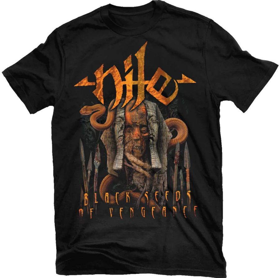 Vtg Nile - Black Seeds Of Vengeance Cotton Black Full Size Unisex Shirt AA1340