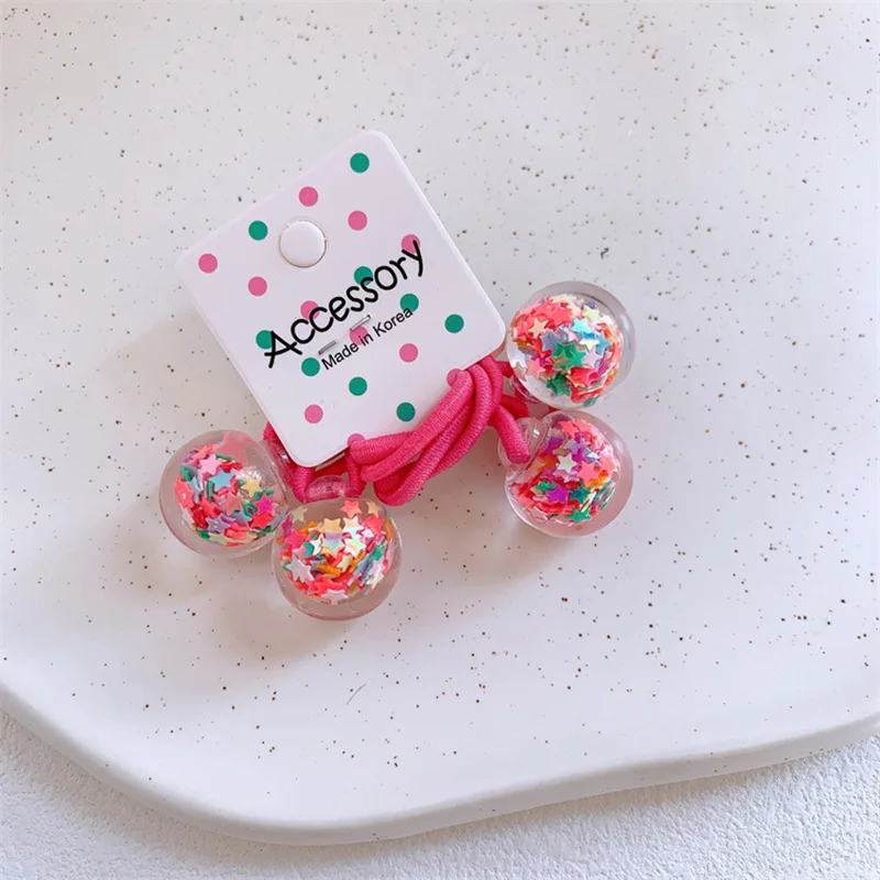 New Quicksand Ball Hair Ties Rubber Girls Elastic Hair Bands Colorful Ball Ponytail Holder Rope Kids Gum Korean accessories