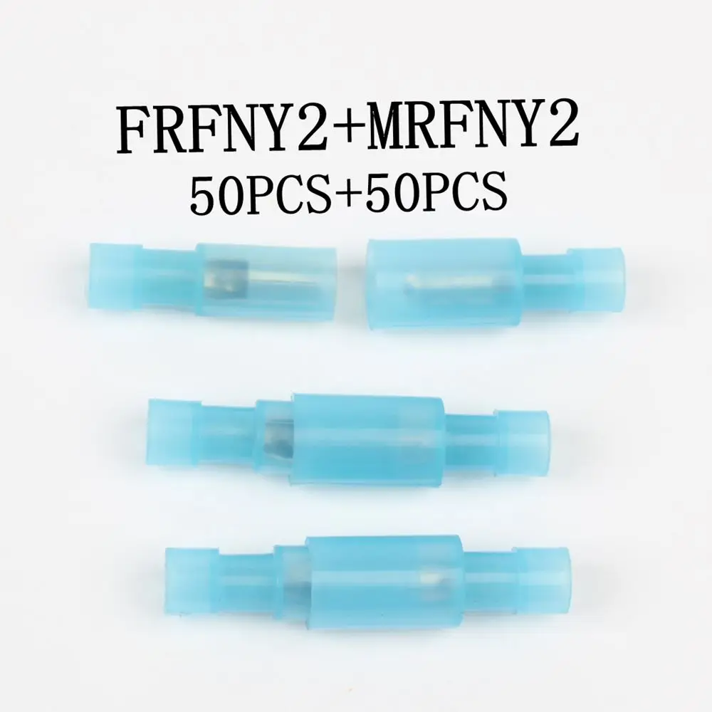 FRFNY MRFNY 100PCS NYLON a forma di proiettile ottone femmina maschio giunto isolante connettore del cavo terminale a crimpare elettrico FRFNY + MRFNY