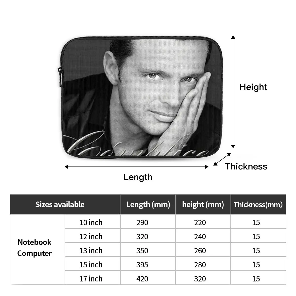 Luis Miguel Singer  Notebook Laptop Bag Case Pouch 10 12 13 15 17 Inch For Macbook Air Pro Tablet Shockproof Case Bag