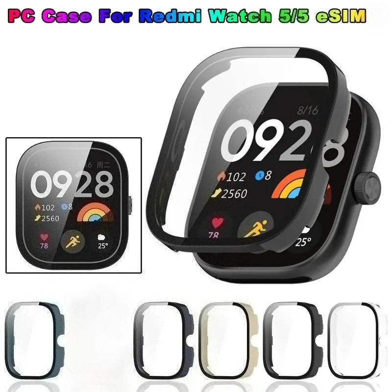 레드미 워치 5 워치 5eSIM용 실리콘 시계 케이스 전신 보호 통합 스크린 커버 충격 방지 디자인 땀 저항