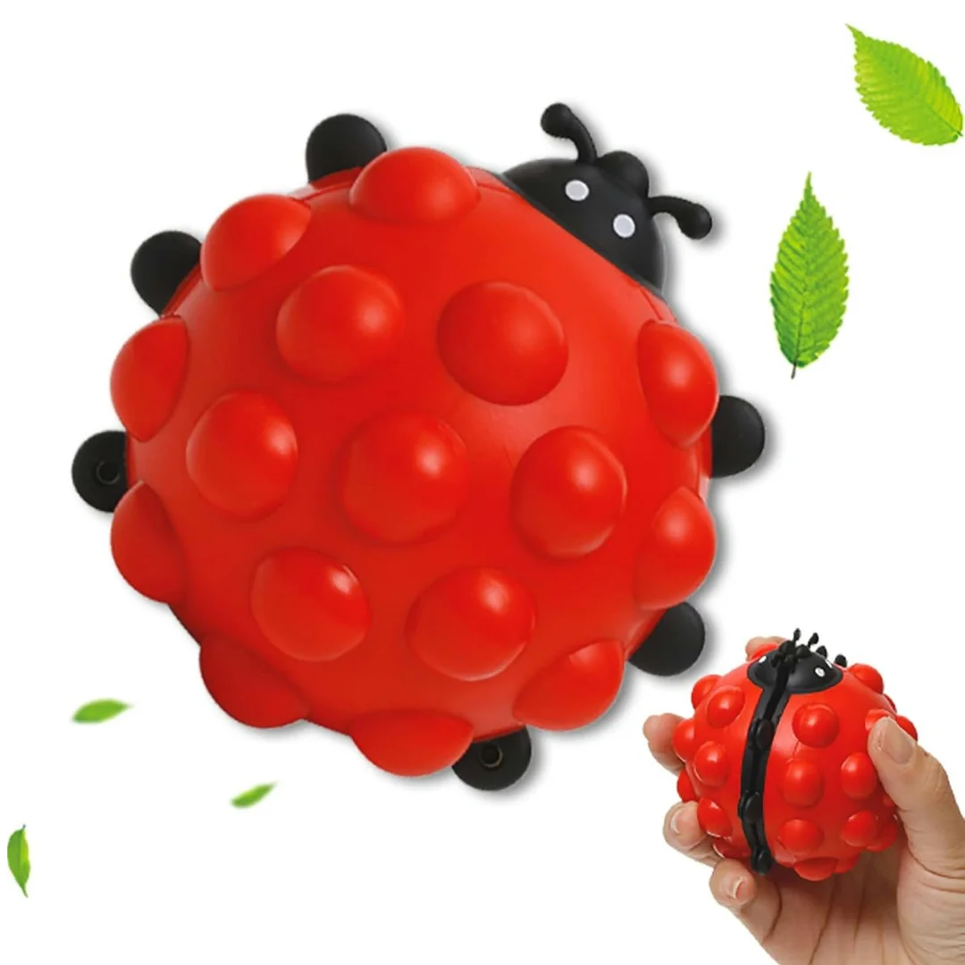 

3D Ladybug Pop Fidget Toy, Squishies Sensory Bubble Popper Push Squeeze Balls Stress Relief Early Education Toys Gift Christmas