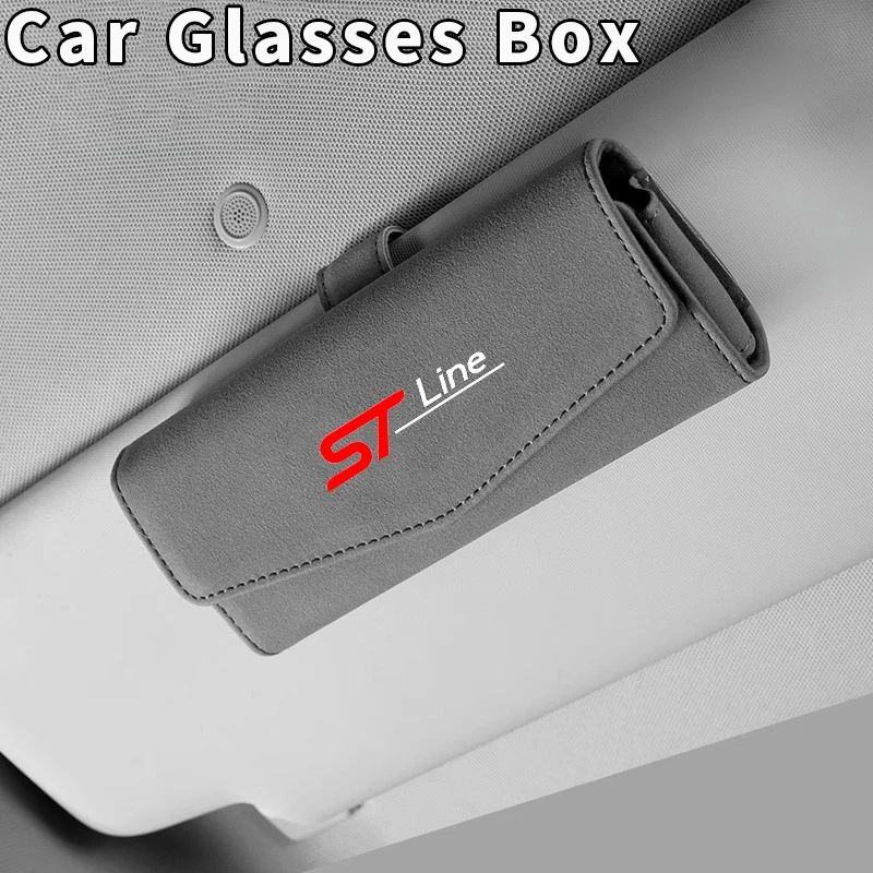 Car Glasses Case Sunglasses Storage Box Clip For Ford Focus 2 Fiesta Mondeo Fusion Escape Edge Ecosport Kuga ST LINE Accessories