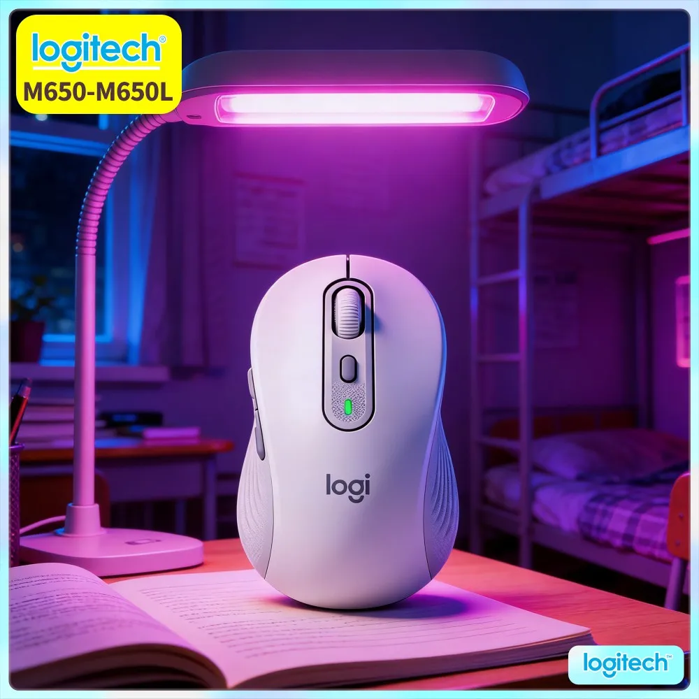 Logitech M650/M650L Ergonomic Mouse - Sustainable Build, Dual Connectivity, 5 Custom Buttons, 4000 DPI Sensor