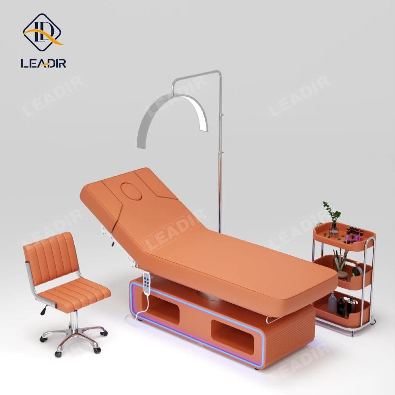 

Curved Spa Eyelash Extension Bed Adjustable Headrest Eyelashes Beauty Lash Bed Stretcher Eyelashes Massage Table and Bed