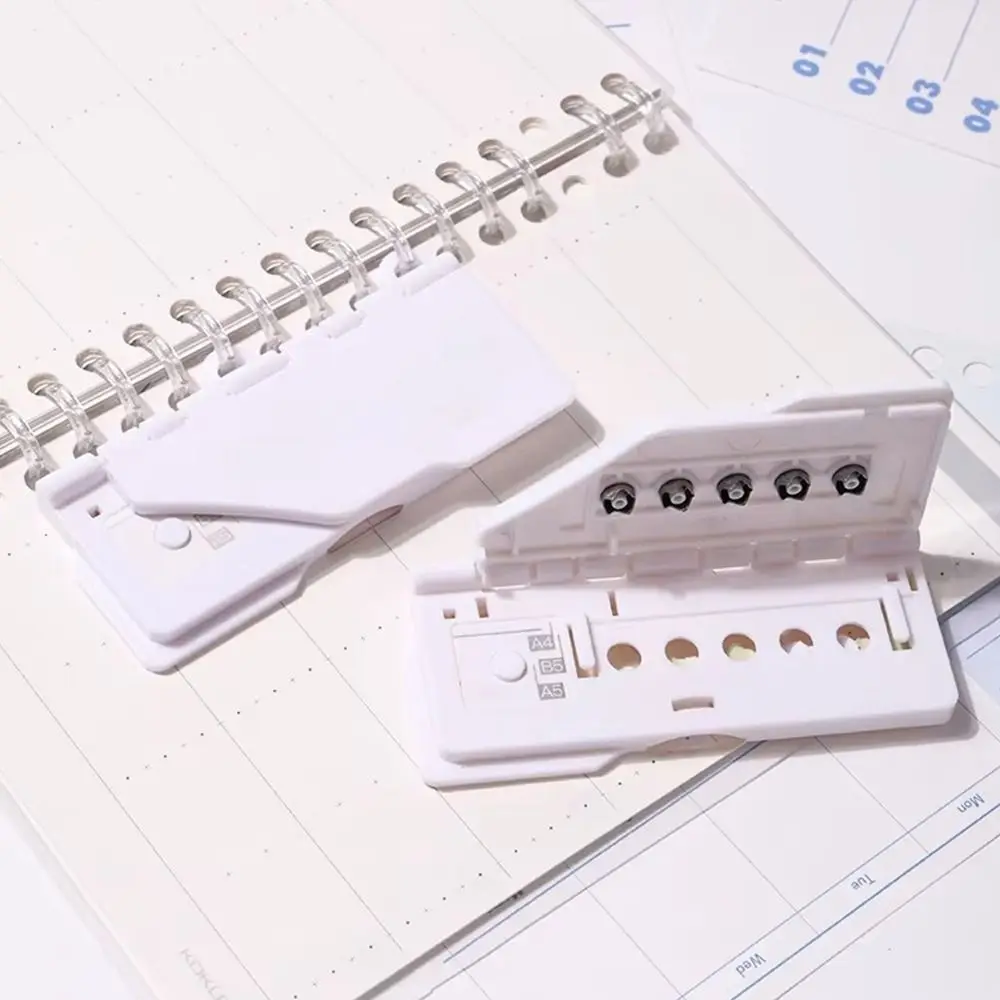 

Multi-functional 5-Hole Paper Punch Machine Card Type A4/A5/B5 Paper Punching Hole Pouching Tool Portable Hole Puncher Students