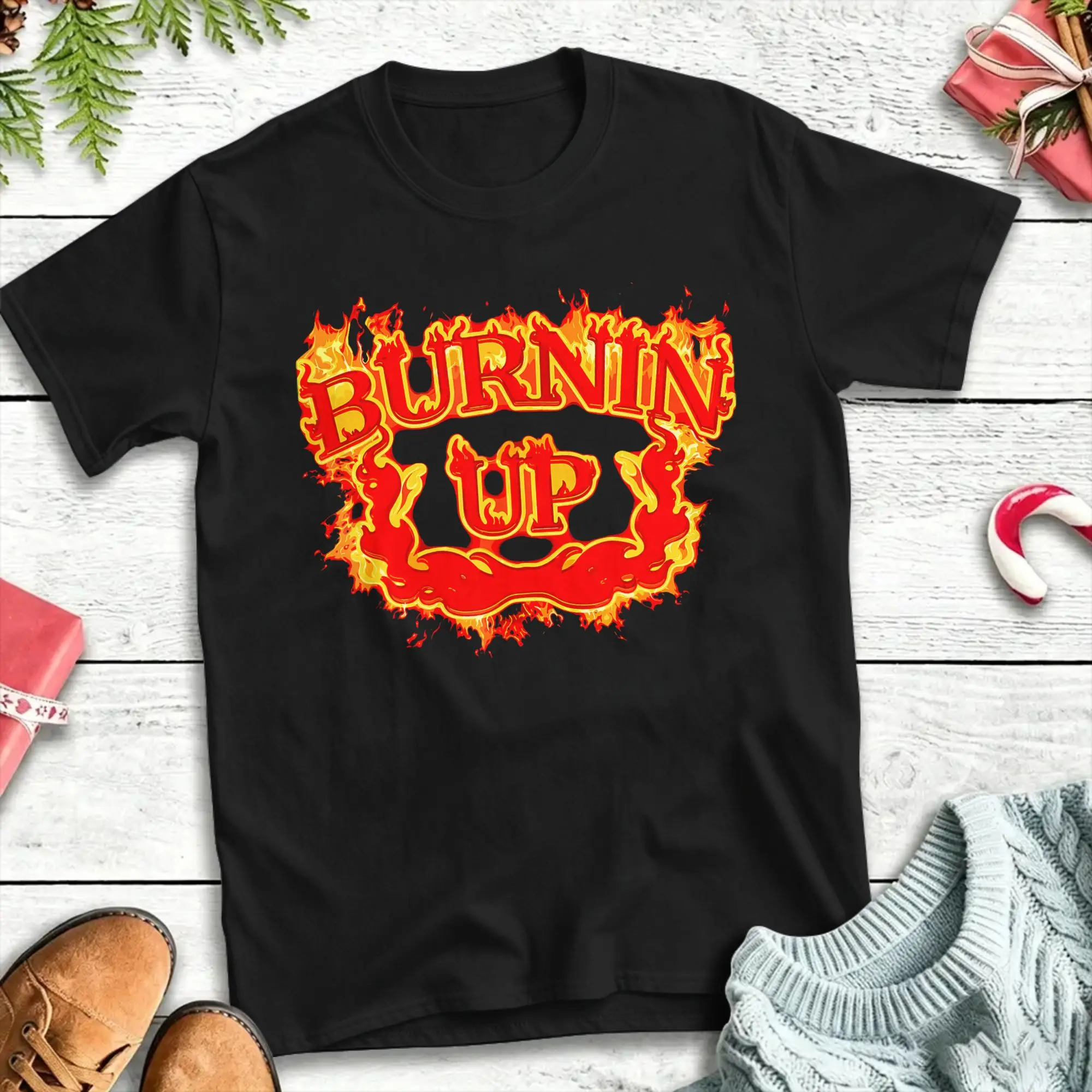 Streetwear T Shirt Summer Burnin Up Vintage Flames Hippie T Shirts  Cotton Tee Shirt for Men's Y2K Basic Short Sleeve Tops