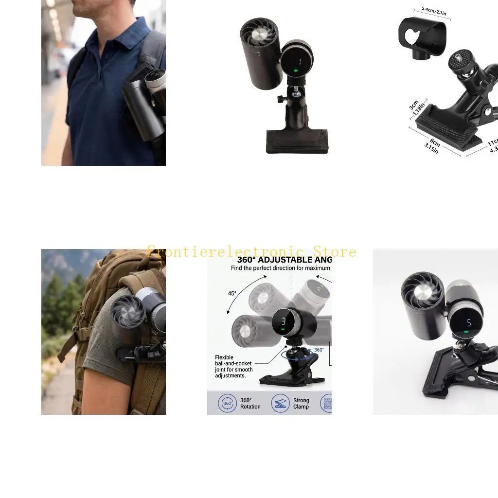 G8DB Bike Handlebars Fan Holder Clip for Travel, Cycling, Quick Screw-On Assembly
