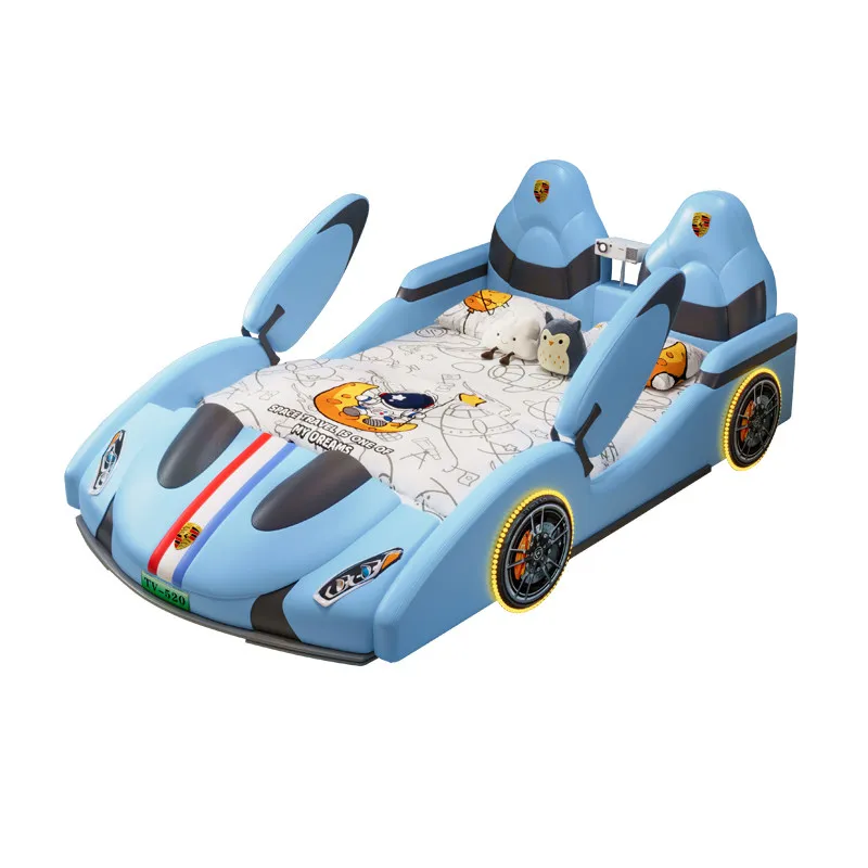 *Latest Kids Car Bed Cama En Forma De Carro Bedroom Furniture Cartoon Racing Car Daybed Modern Design Eco-Friendly Wood Material