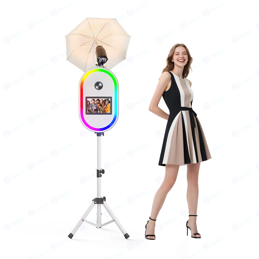Magic Touch Screen Photo Booth Mini Computer PC Box Wedding Oval DSLR Booth Party Event Rental Picture Print Photobooth