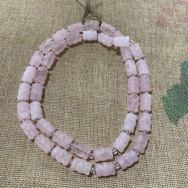 Imitation Of Qing Dynasty Antique Beads, Old , Pink Necklace, Collectible Item