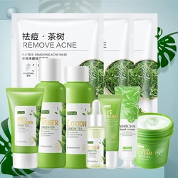 Facial Products Kit Sakura / Green Tea Face Cream Nourishing Skin Face Serum Smoothing Eye Cream Skincare Korean Cosmetic