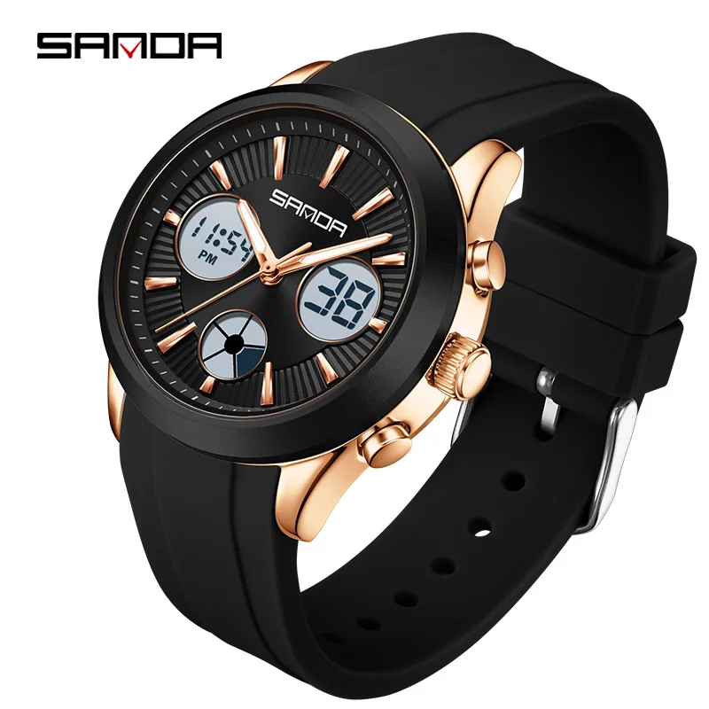 SANDA electronic watch luminous 3-hour multi-functional sports watch student party men and women waterproof