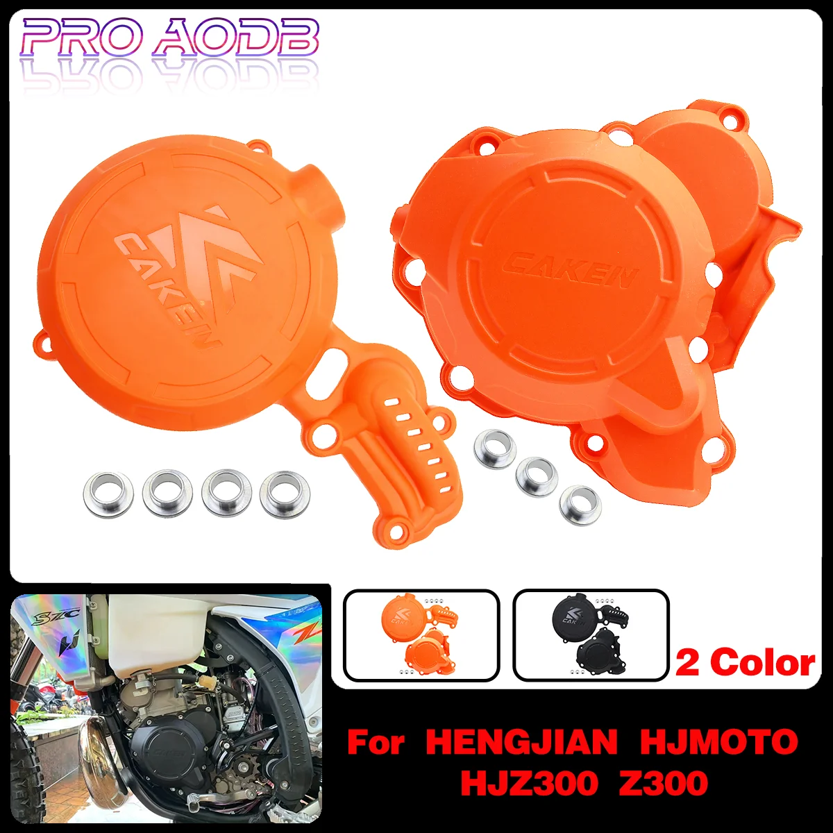 Motorcycle Engine Clutch Water Pump Guard Cover Ignition Protector For HenJian HJMOTO HJZ300 Z300 Enduro Motocross Refit Parts