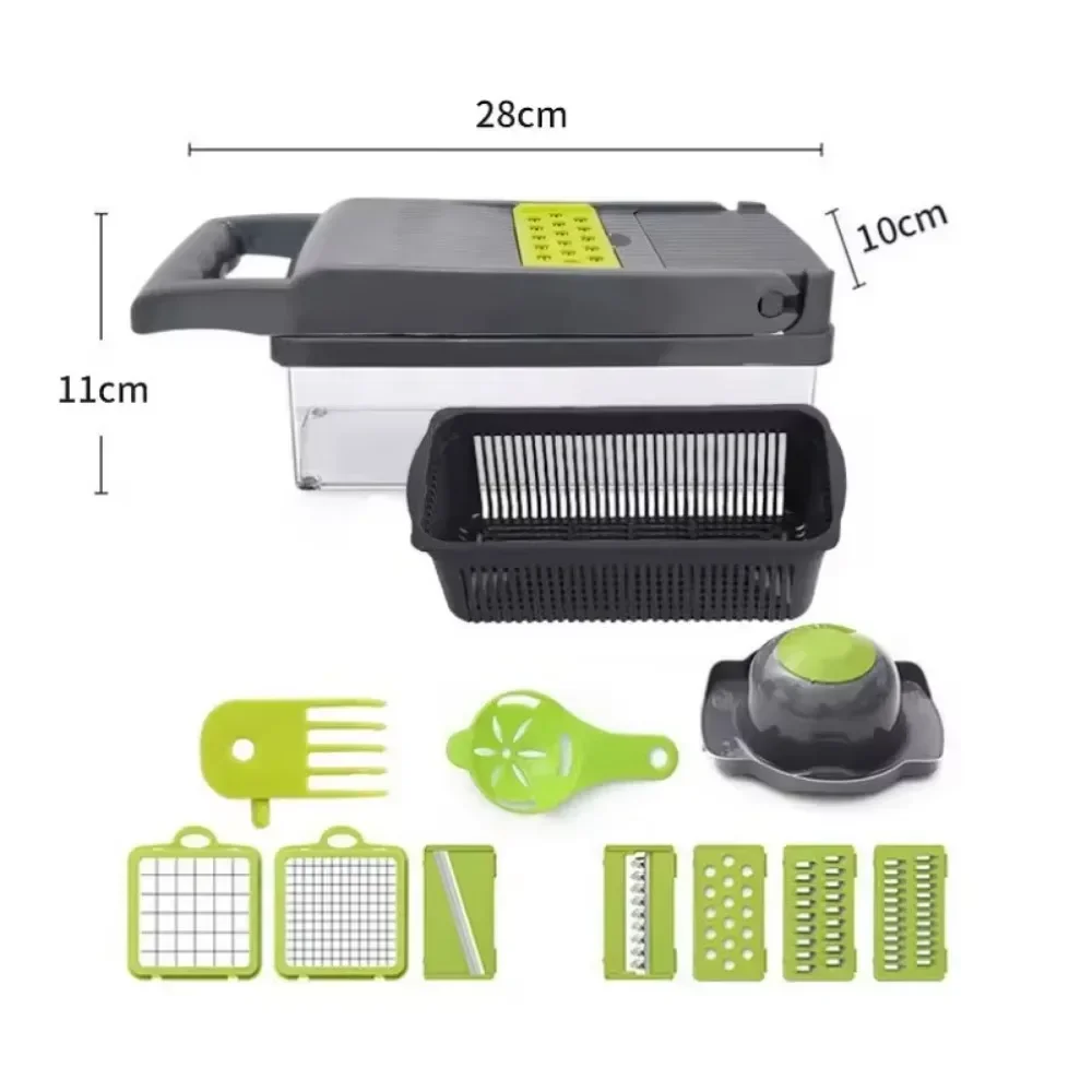 2024 Multi-functional Vegetable Cutter Potato Shredder Grater Household Kitchen Vegetable Portable Cutter God 16/14 Pieces Set