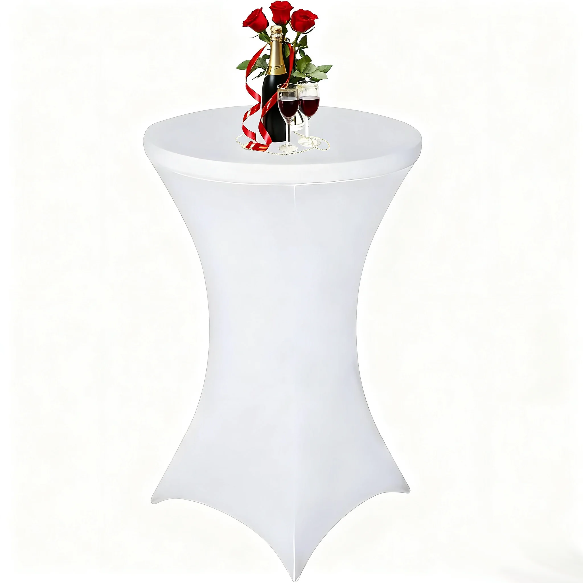 Nappe ronde extensible en Spandex, 1 pièce, couverture de Table de Cocktail pour Bar, hôtel, fête et mariage | Décoration de nappe élastique