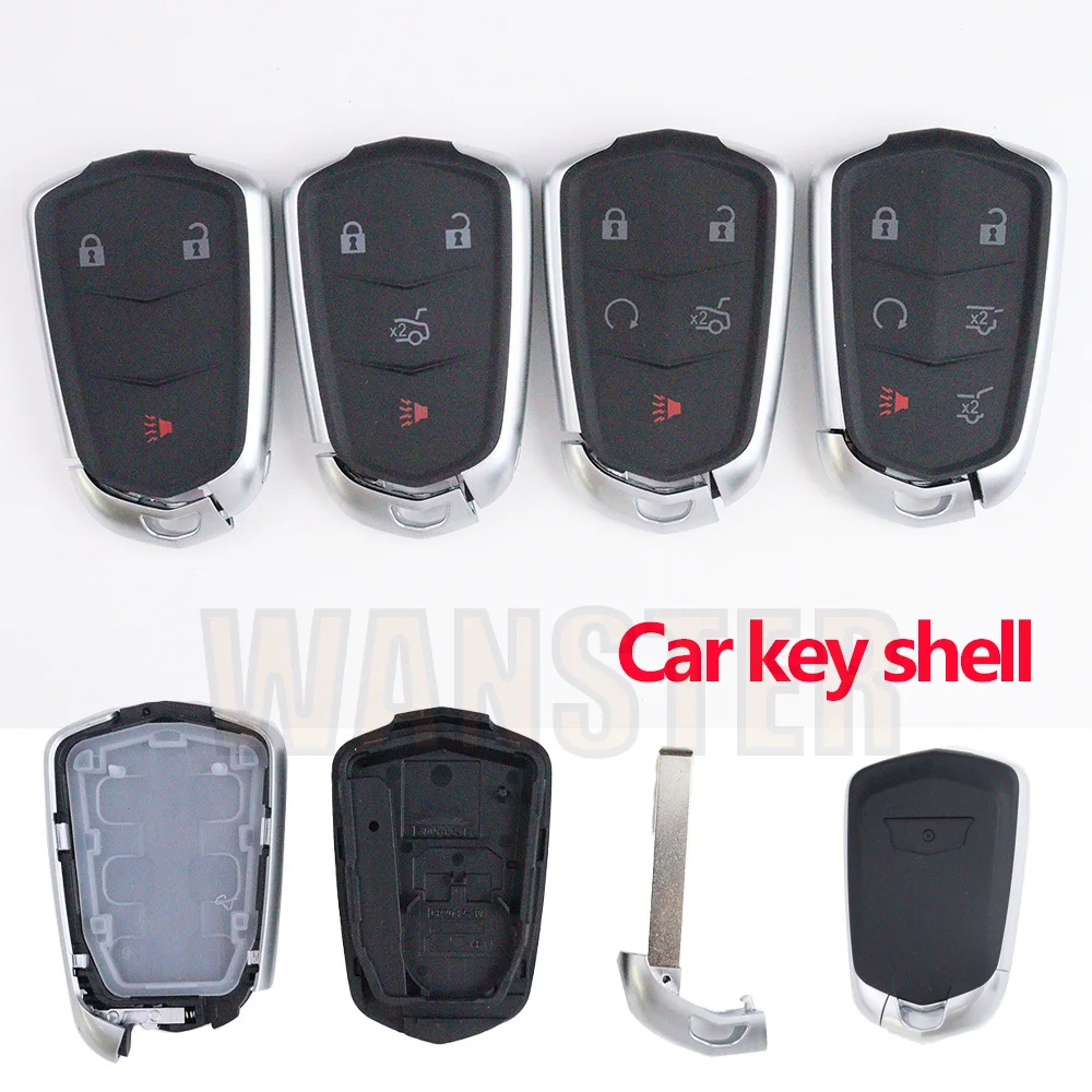 Car Key Fob Case Shell Housing for Cadillac Xt5 XTS CTS SRX ATSL XT4 CT6 ATS Escalade ESV DTS ELR STS 2014 2015 2016 2017 2018