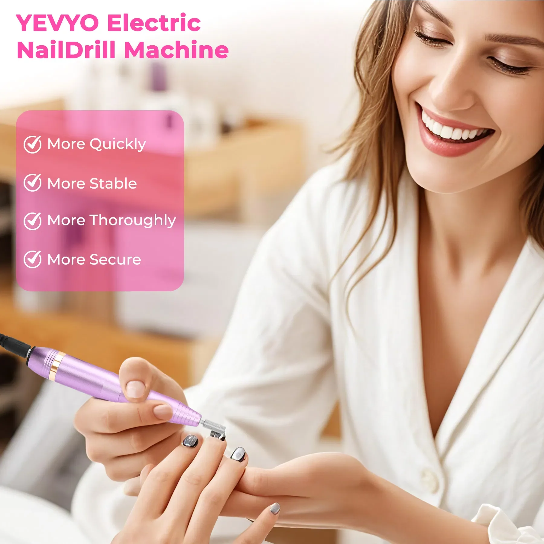 Electric Nail Drill, Professional Nail File Kit For Acrylic, Gel Nails, Manicure Pedicure With Nail Drill Bits Sanding Bands