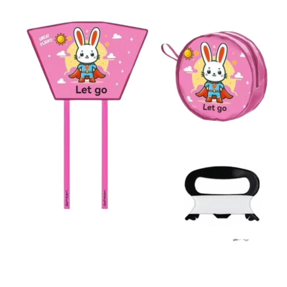 Unique Cartoon Children Kite Panda 50m Handle Line Children Sports Kites Easy Fly Rabbit Spring Outing Pocket Kite Outdoor Play