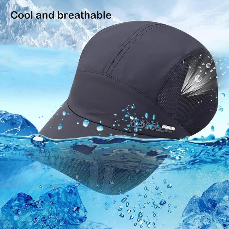 Adjustable Mesh Baseball Hat Breathable Men Women Sunscreen Hats Quick-Dry Outdoor Running Fishing Hiking Sports Snapback Cap