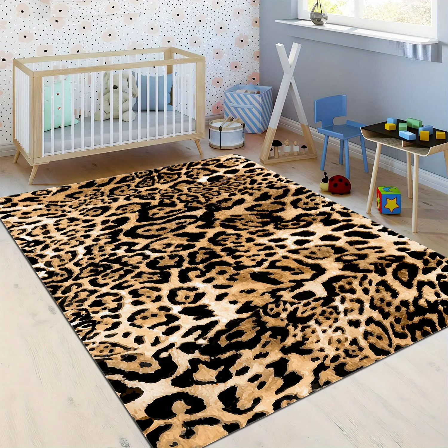 

Retro Simplicity Leopard Print Rectangle Carpet Art Rug for Bedroom Living Room Soft Fluffy Bathroom Rug Nonslip Mat Home Decor