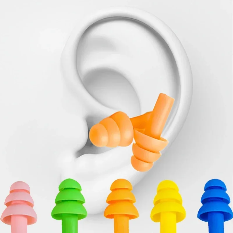 2Pairs Soft Anti-Noise Ear Plug Universal Women Men Children Waterproof Swimming Silicone Earplugs Noises Cancelling Sleeping