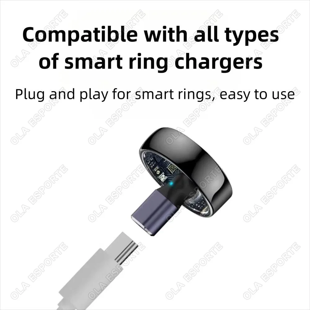 Type-C to Smart Ring Charging Adapter with a Round Connector and Magnetic Function Compatible with Smart Ring Charging Adapters