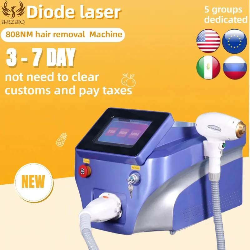 Portable 808 3wave Diode Laser Permanent Hair Remove Fast Depilation Painfree Follicle Penetration Skin Rejuvenation Device