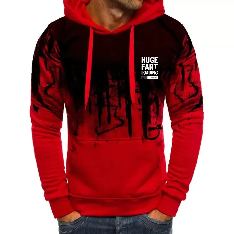 سويت شيرت رجالي بقلنسوة باللون الأخضر الزيتوني، تحميل ضخم، مطبوع عليه رسومات مضحكة، ملابس غير رسمية للحفلات