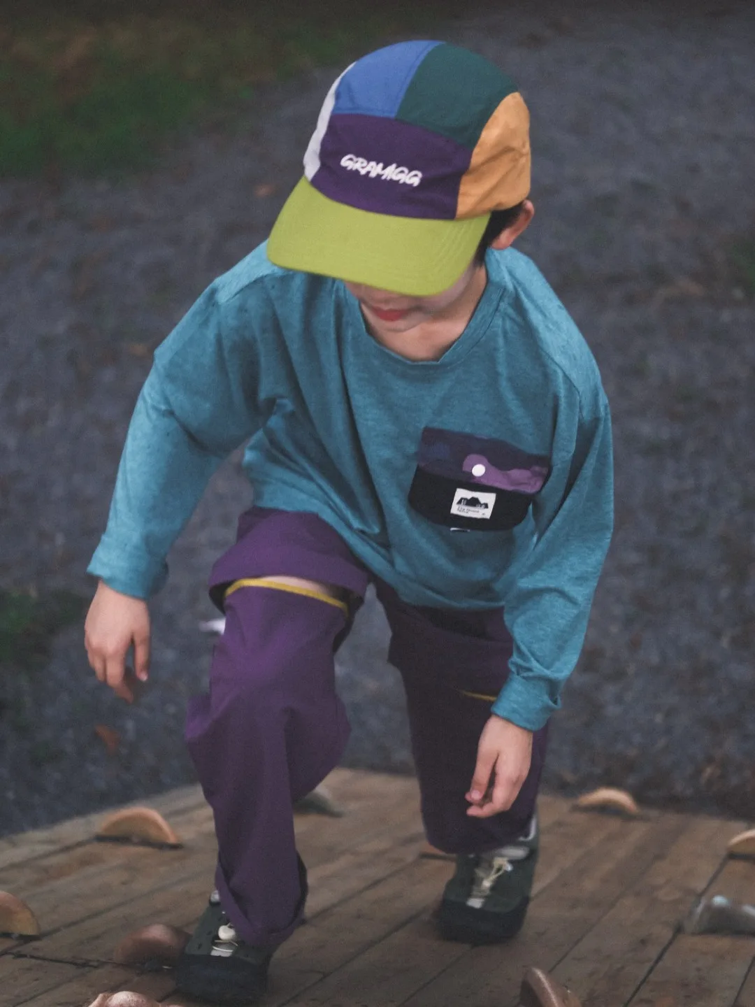 Somidir Mountain Series Quick Dry Long Sleeve Children's T-Shirt Soft Loose Fit Outdoor Spring Autumn Unisex Kids' Top