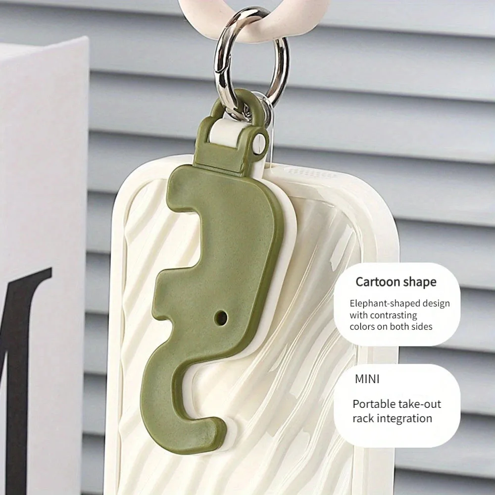 Universal Phone Holder Cute Cartoon Animal Lazy Desktop Mobile Phone Stand Base Foldable Storage Key Chain Design Easy To Carry