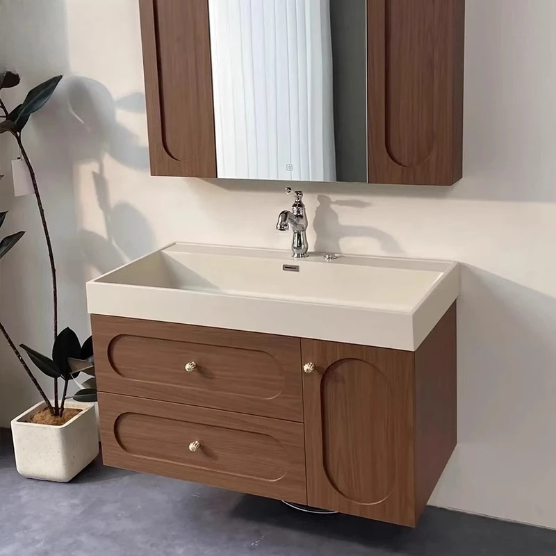 

French integrated basin, bathroom cabinet, combined bathroom, washbasin, sink, washbasin cabinet, antique style