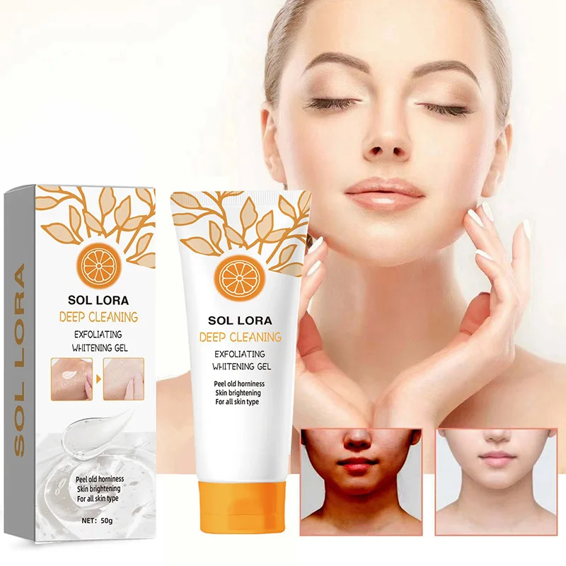 Gel exfoliante naranja para limpieza profunda, elimina la piel muerta, purifica los poros, cutina nutritiva, mejora la luminosidad, blanqueamiento, 50g