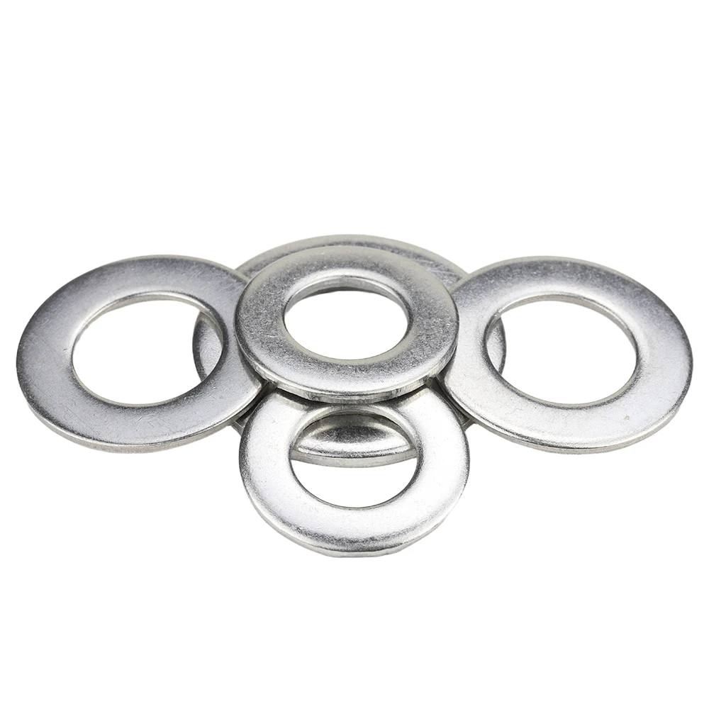 30-100pcs 0.3mm-2mm Flat Plain Washer 304 Stainless Steel M1.6 M2 M2.5 M3 M4 M5 M6 M8 Plain Gaskets Thickened Meson Washer