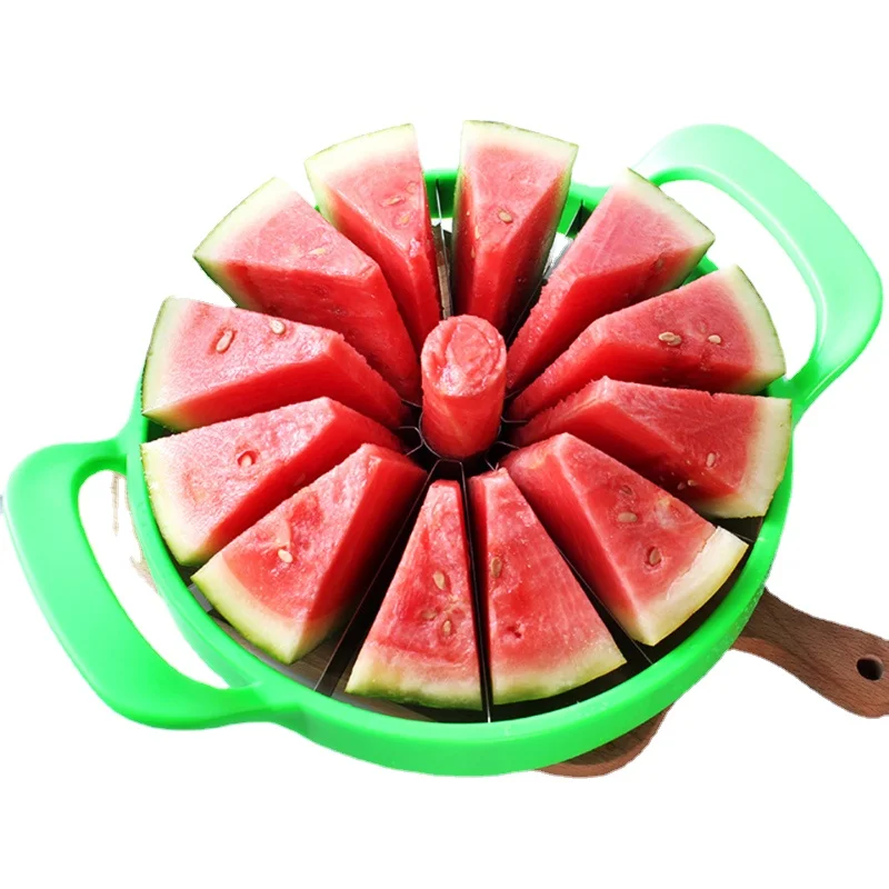 Watermelon Slicer Cutter Stainless Steel Large Size Sliced Watermelon Cantaloupe Slicer Fruit Divider Kitchen Gadgets Items