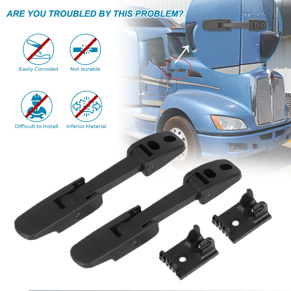 For Kenworth Peterbilt Mack CH/ Blue Bird New Parts Heavy Duty Hood Latch Kit LH 315-5502 315-5503