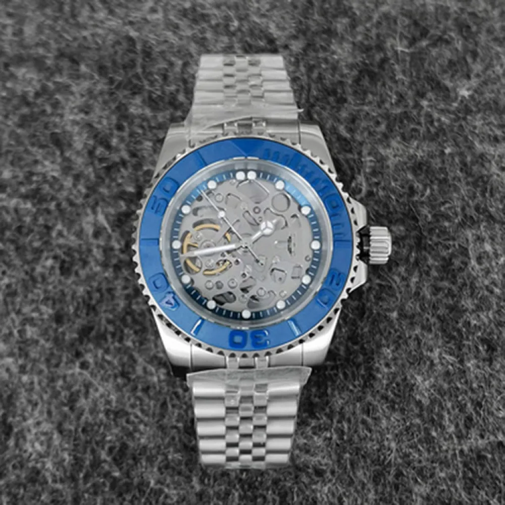 Men Mechanical Watch Sapphire Wristwatch, 40mm 316L Stainless Steel Case +Five Baht Strap Equipped with NH70 Mechanical Movement