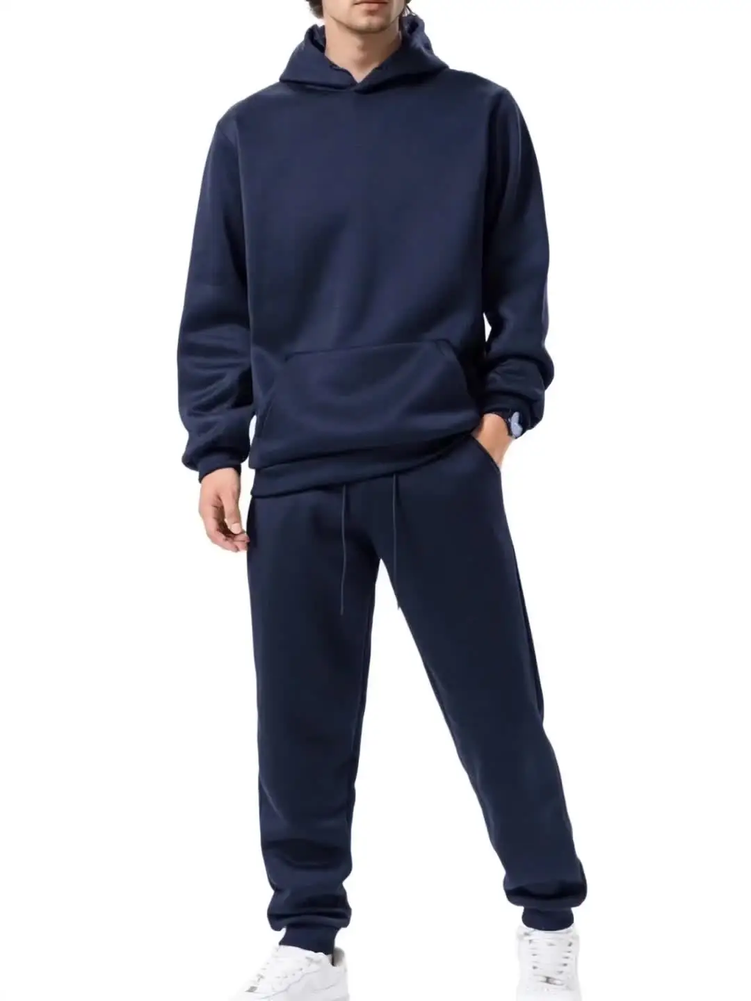 Men's Autumn and Winter Solid Color Hoodie+jogging Pants Two-piece Set Fashionable Outdoor Casual Sportswear Men's Tracksuit