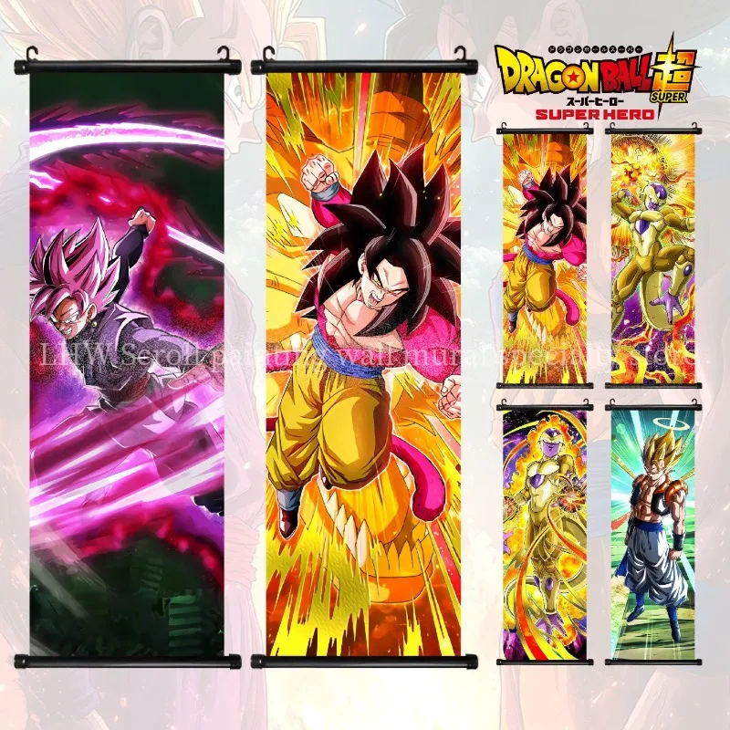 Pintura Decorativa Enrollable de Dragon Ball, Sun Wukong, Gold Frisa, Begita, Decoración de Pared para Sala de Estar o Dormitorio, Regalo Personalizado