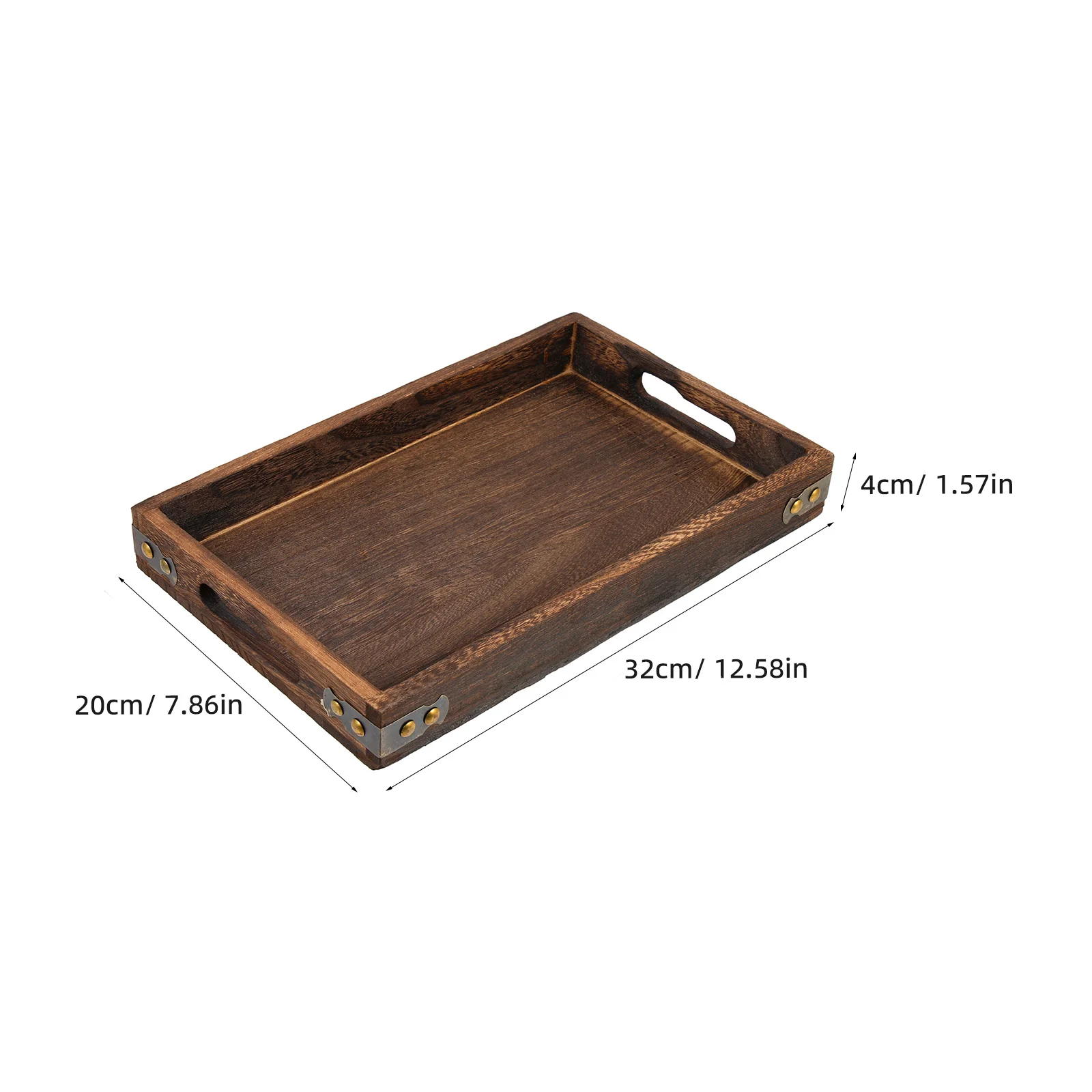 صينية خشبية عتيقة طبق مستطيل من الخشب الصلب لتقديم الطعام ديكور المنزل هدايا عيد الميلاد وحفلات الزفاف صينية خشبية #2